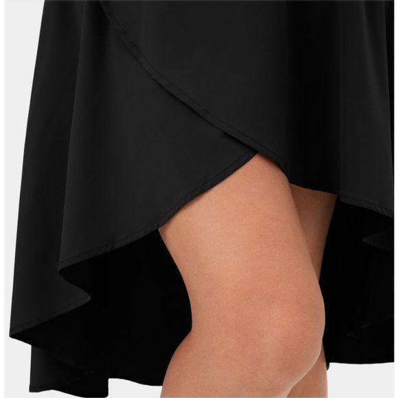 Halara Breezeful High Waisted Asymmetrical Ruffle High Low Skirt Black Size M - Picture 4 of 10
